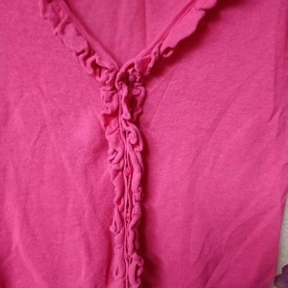 LOFT Pink Ruffled Cardigan - Picture 5 of 6